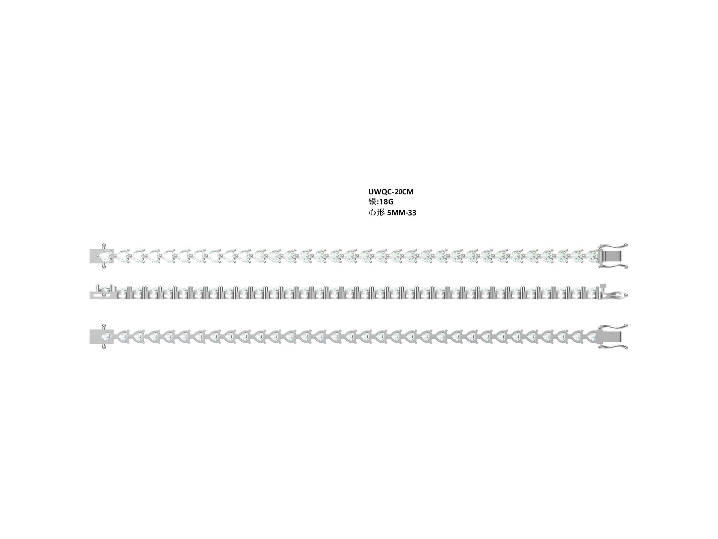 S925 Sterling Silver 5x5mm Heart Cut Moissanite Tennis Bracelet D Color VVS1 16-18-20cm Platinum Plated GRA Certified Gift Box