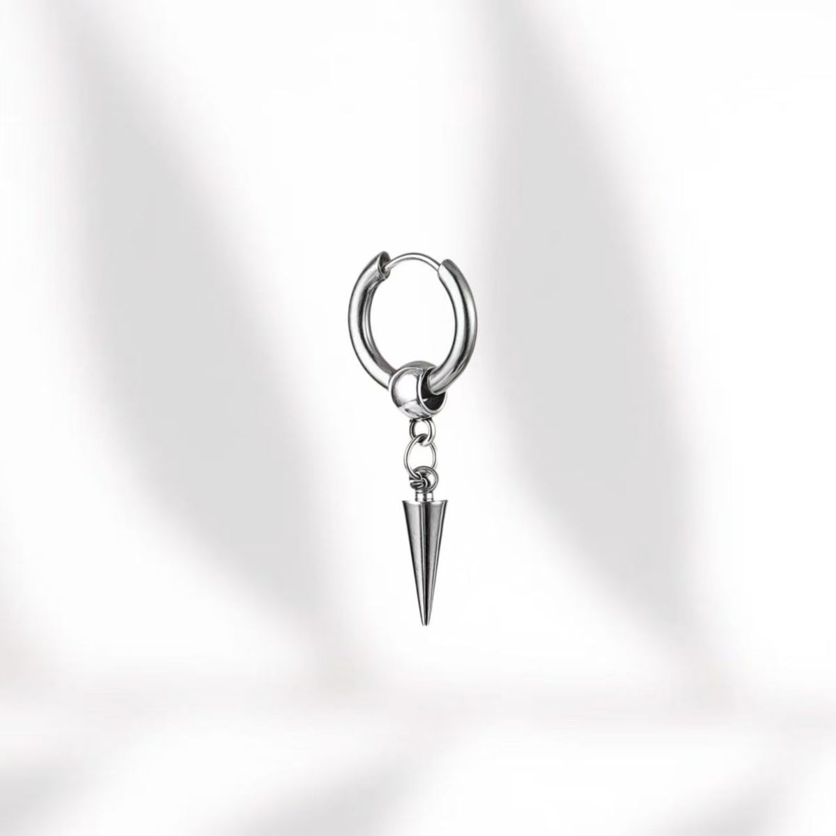 Titanium Steel Stud Earrings, Cool Hip Hop Punk Hoop Earrings For Men & Women, High-End Neutral Unisex Fashion Ear Jewelry