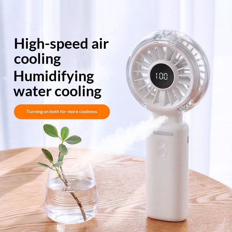 Handheld Misting Mini High Speed Cooling Gadget Ultra Long Battery Life Desktop Fan