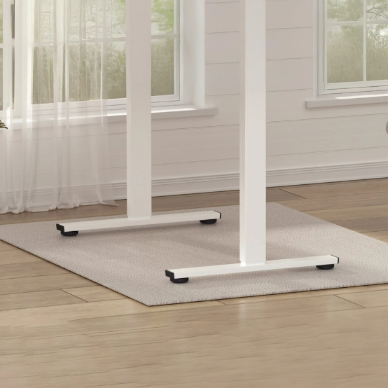 Electric Standing Desk Whole Piece Adjustable Height Desk Home Office Computer Workstation Sit Stand Up Desk White Frame - Maple Top