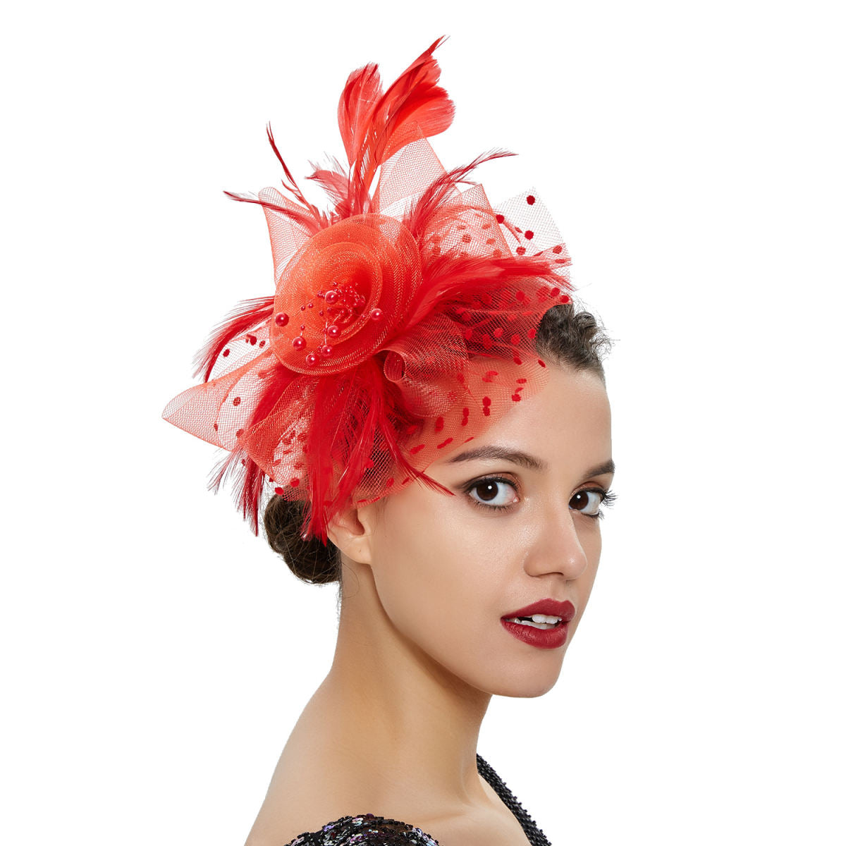 Headwear Bridal Hair Accessories Mesh Billycock Headband