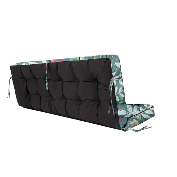 Outdoor Swing Cushions 55 Inch,Waterproof 4in Thick Porch Swing Cushion Replacement With Backrest And Ties,Comfortable 2-3 Seat Pation Swing Pad For Backyard,Garden,Lawn,Outdoor Furniture Flower
