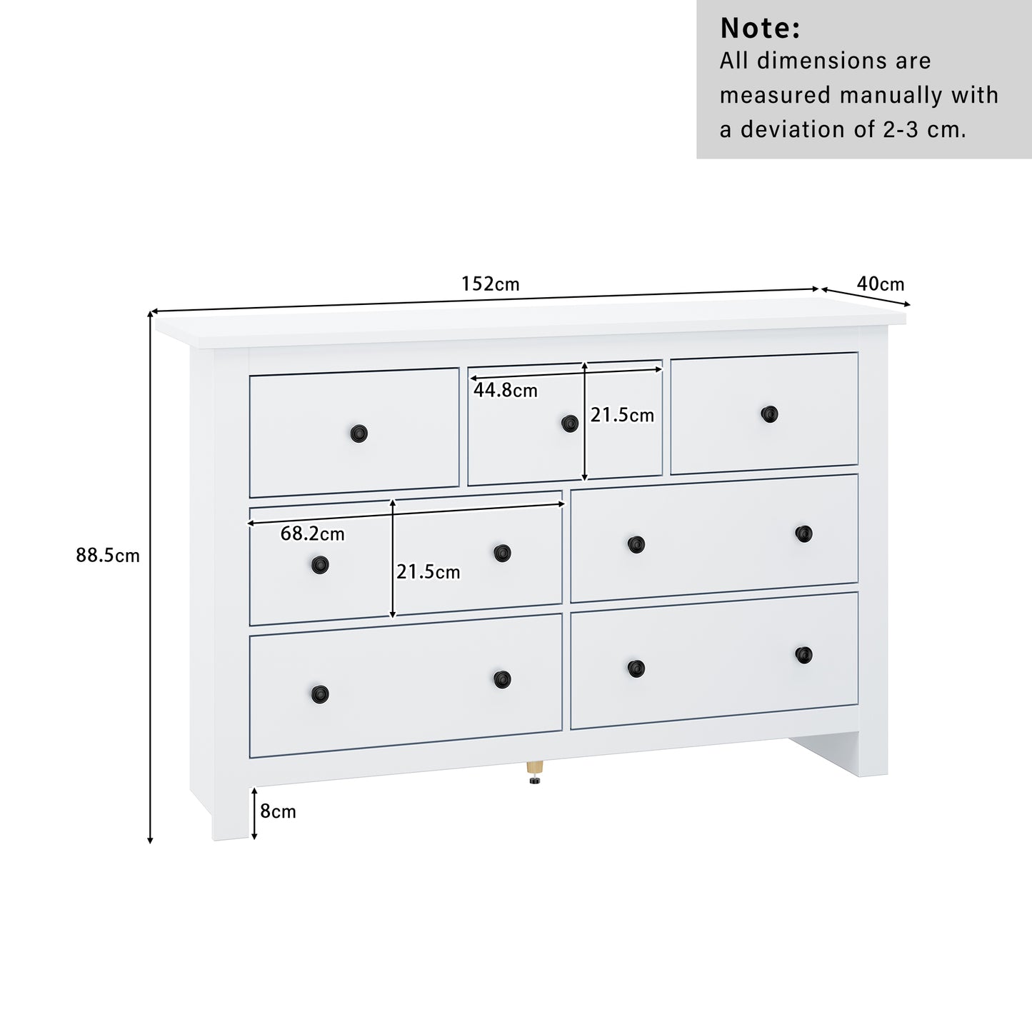 Modern Minimalist Large Capacity Dining Room Cabinet With Multiple Drawers, White Coffee Bar Cabinet With 7 Drawers For Entryway, Kitchen, Dining Room And Living Room