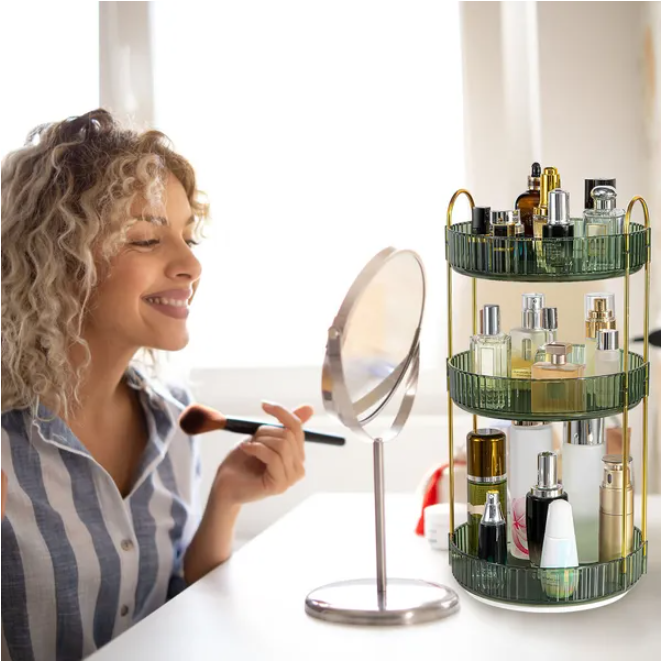 3 Layer Rotating Makeup Organizer