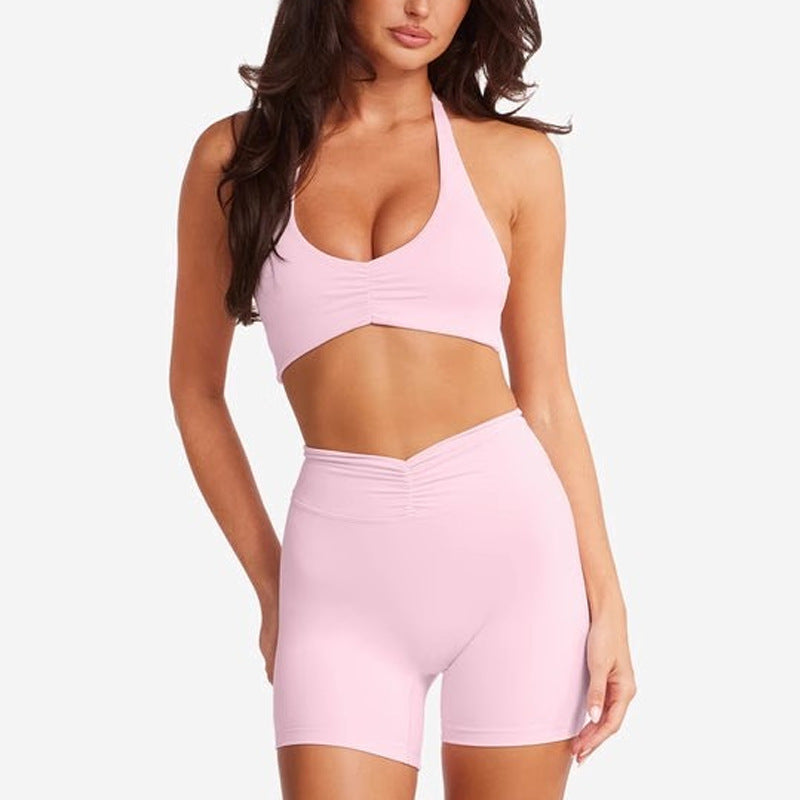 High Strength Nude Feel Yoga Push Up Bras Shockproof Halter Backless Beauty Back Exercise Underwear