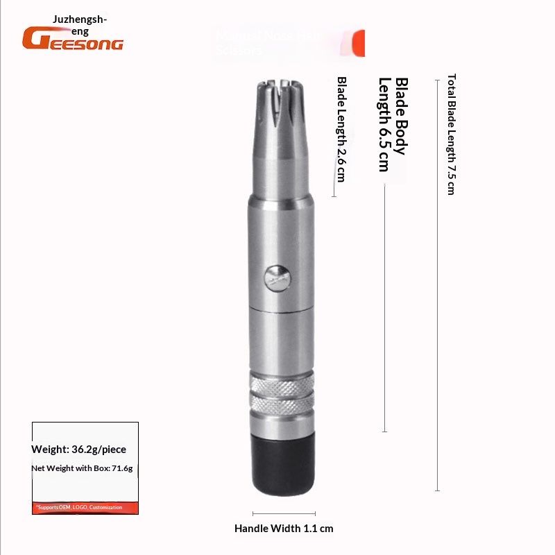 Manual Nose Hair Trimmer Unisex Scissors Cleaner