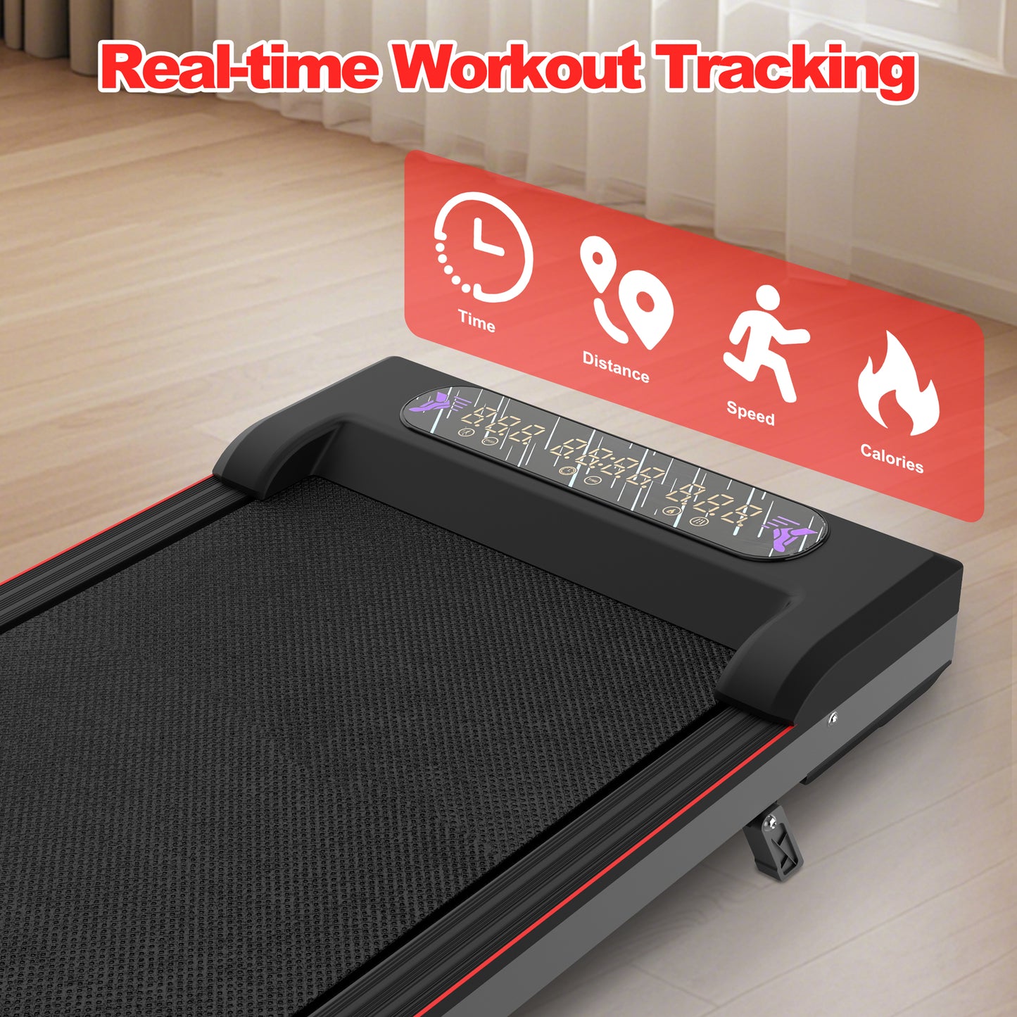 Foldable Treadmill With Handle Bar & Incline, 2 In 1 Upgrade Portable Under Desk Walking Pad And Vibration Pad With Remote Control For Home Office Small Spaces