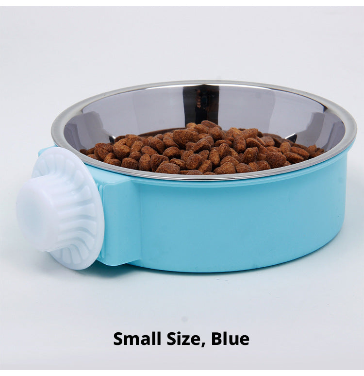Pet hanging cage steel bowl-blue-14 * 14 *5cm-1 piece