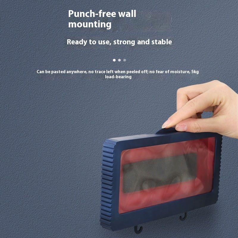 Wall-mounted Punch-free Bathroom Touch Screen Bath Waterproof Mobile Phone Box