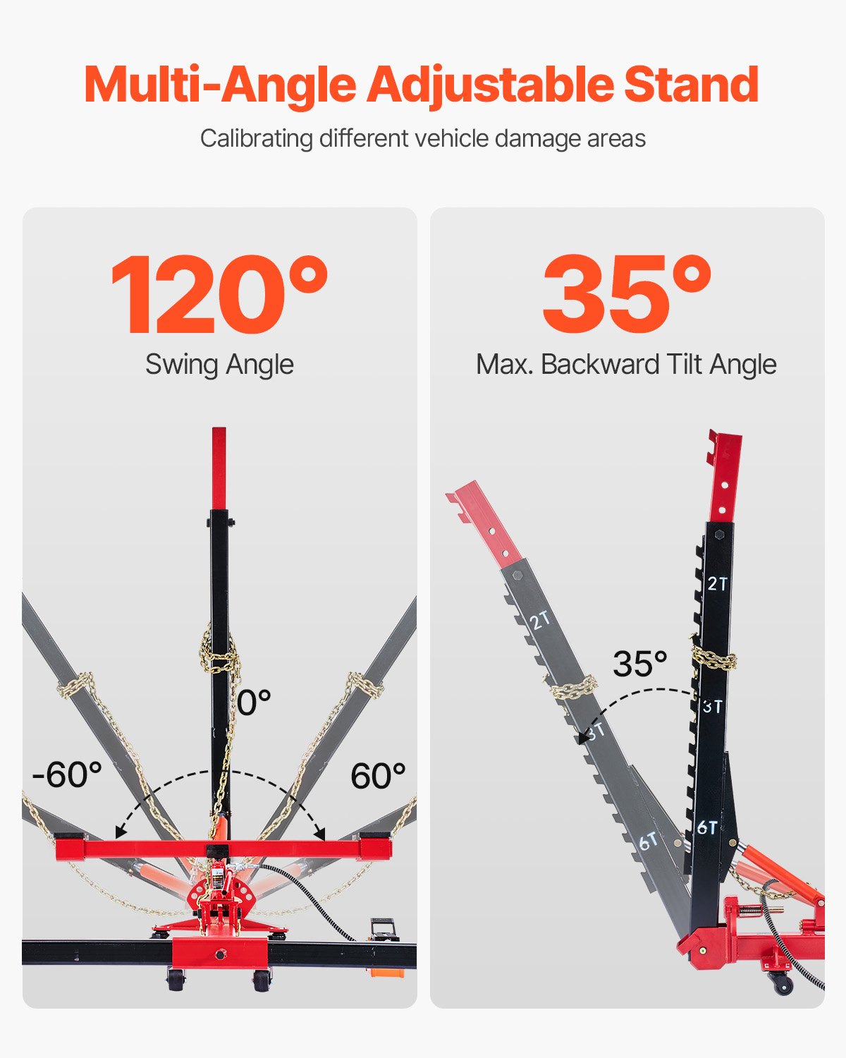 Auto Body Frame Puller Straightener, 6T Tension Car Body Repair Equipment With 3T Airbag Jack & 6000PSI Hydraulic Foot Pump, Include 16 Straightening Tools, For Auto Repair Shop Sedan SUV Pickup