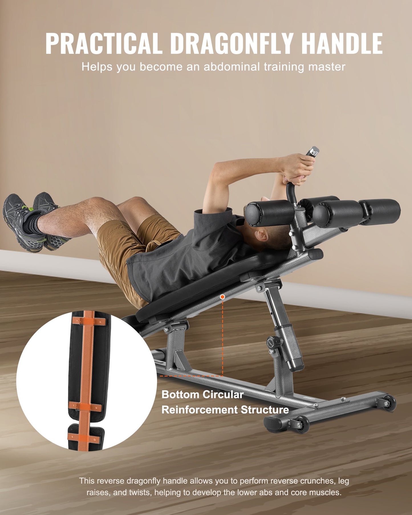 Sit Up Bench, Decline Ab Bench With Reverse Crunch Handle, With 4 Adjustable Height Settings, Heavy Duty Steel, 1000 Lbs Capacity, For Home Gym Workouts, Strength Training, Full Body Muscles