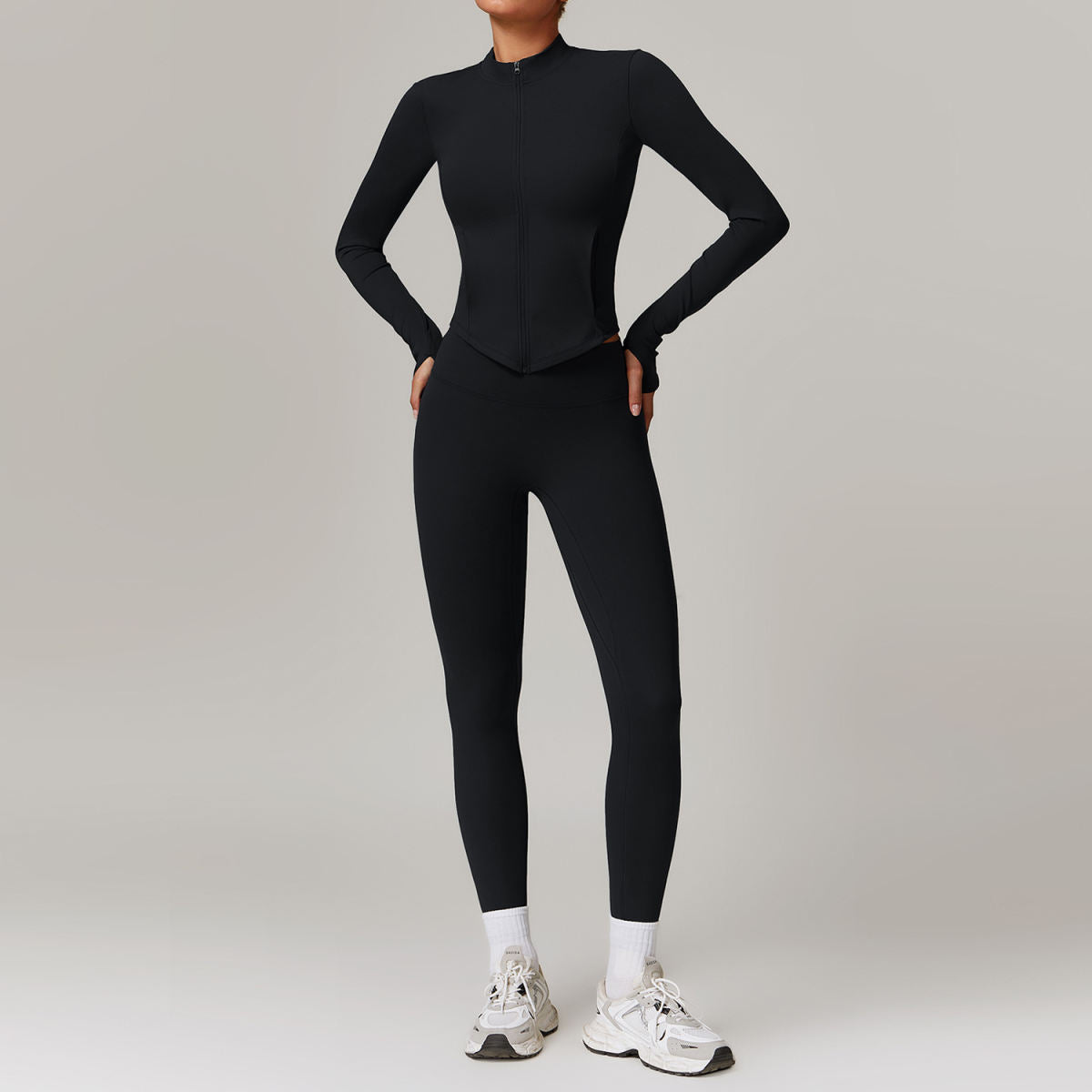 Women's Casual Fleece High Waist Wide Leg Warm Yoga Suit Set