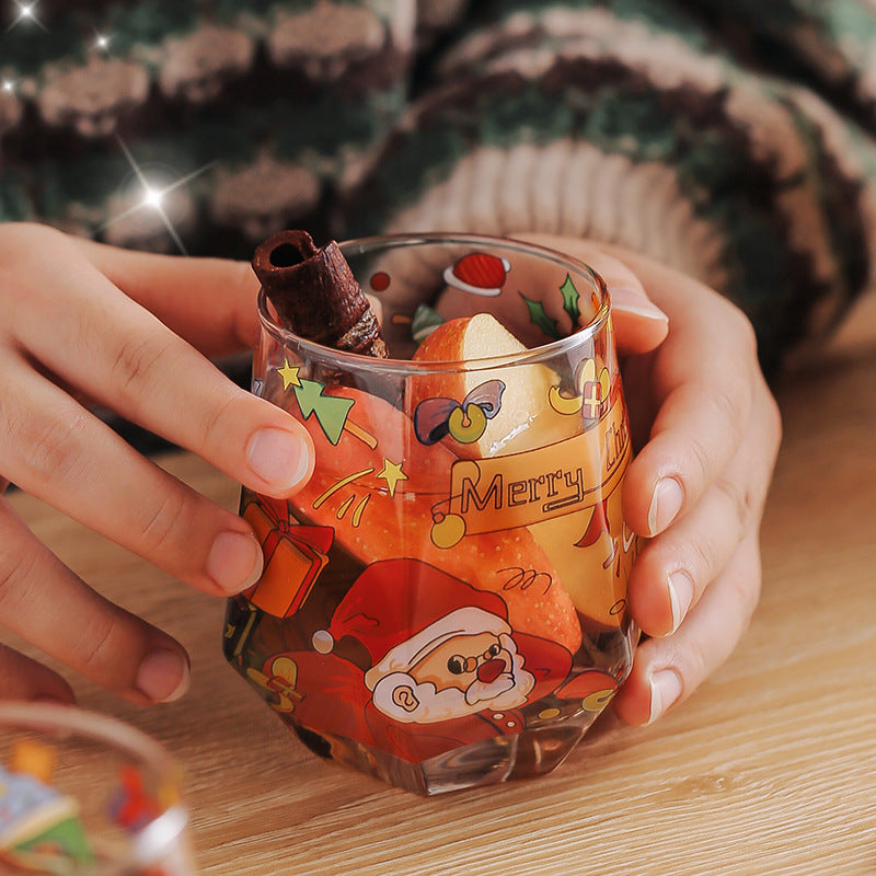 Christmas Gift High Beauty Creative Cup Christmas Snowman Glass Cup High Temperature Resistant