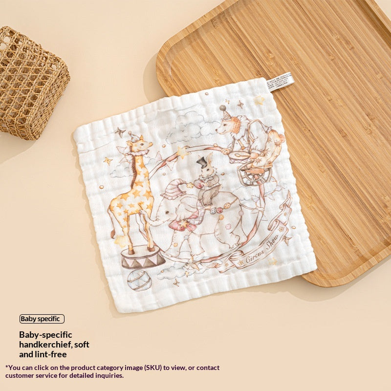 Baby A-Grade Pure Cotton Small Square Towel Baby Bib Six-Layer Gauze Newborn Childrens Gift Face-Washing Toddler Towel