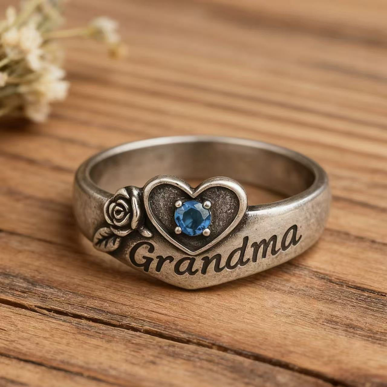Eco-Friendly Alloy Grandma Ring European And American Holiday Gift