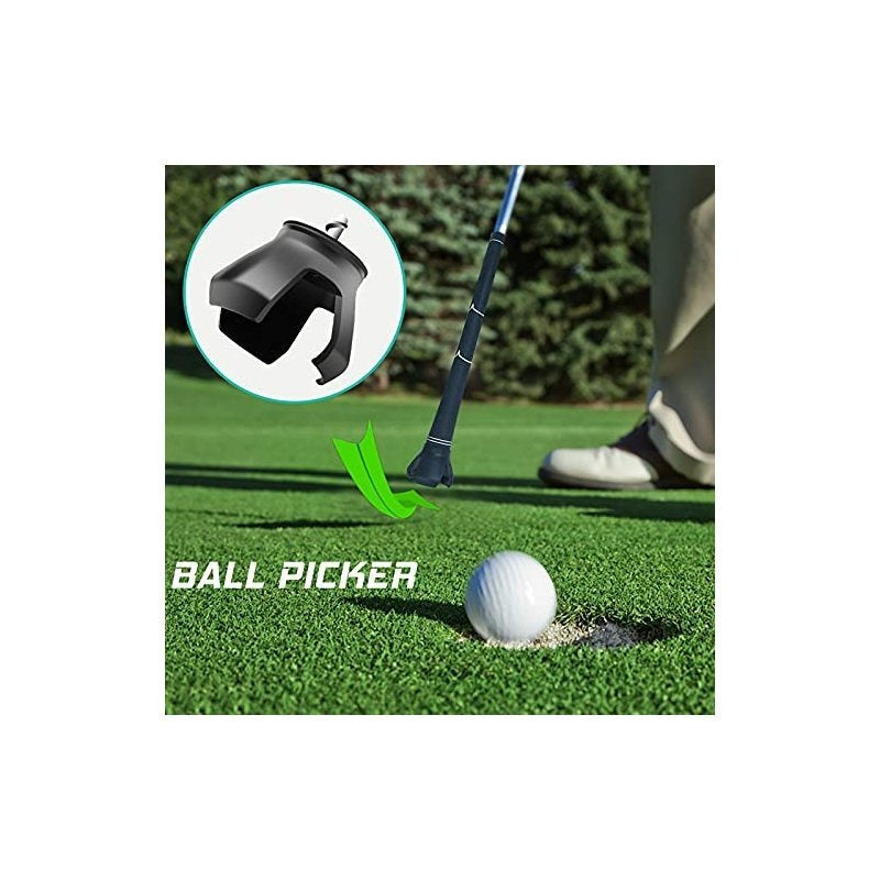 Golf Practice Balls, Set Of 3 With Telescopic Ball Retriever – White Practice Balls + Extendable Ball Picker For Golf Courses & Driving Ranges – Practical Golf Accessories For Outdoor Use