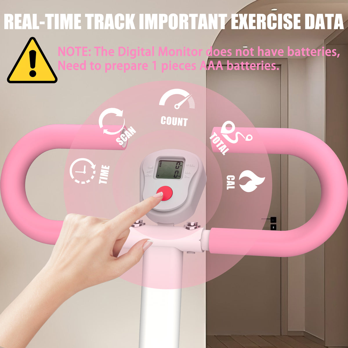 Stair Stepper With Resistance Home-Upgrade Vertical Climber Workout Machine For Full-Body Exercise Climber Fitness Equipment With Stable Frame Adjustable Handlebar-Pink