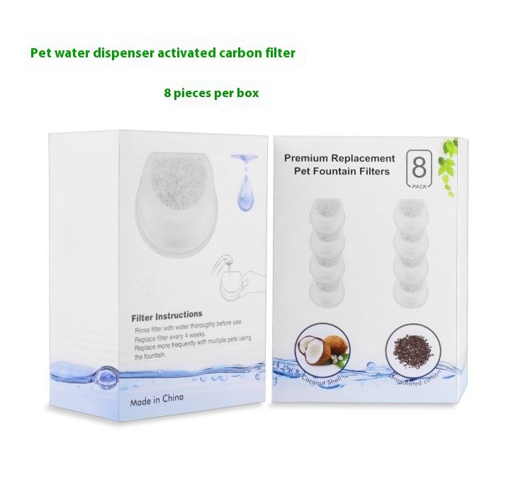 Pet Automatic Fountain Water Dispenser Activated Carbon Filter Accessories 8 Pieces