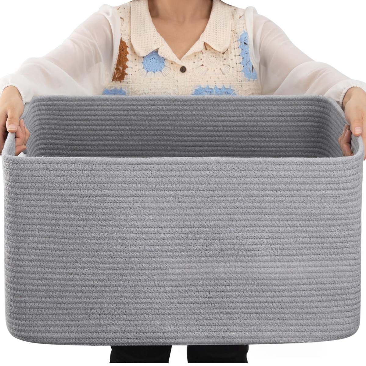 Woven Cotton Rope Storage Basket