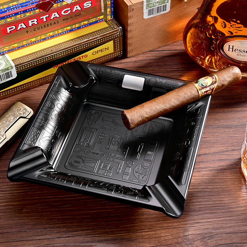 Gift-Ready Copper Metal Pattern-Engraved Household Ashtray