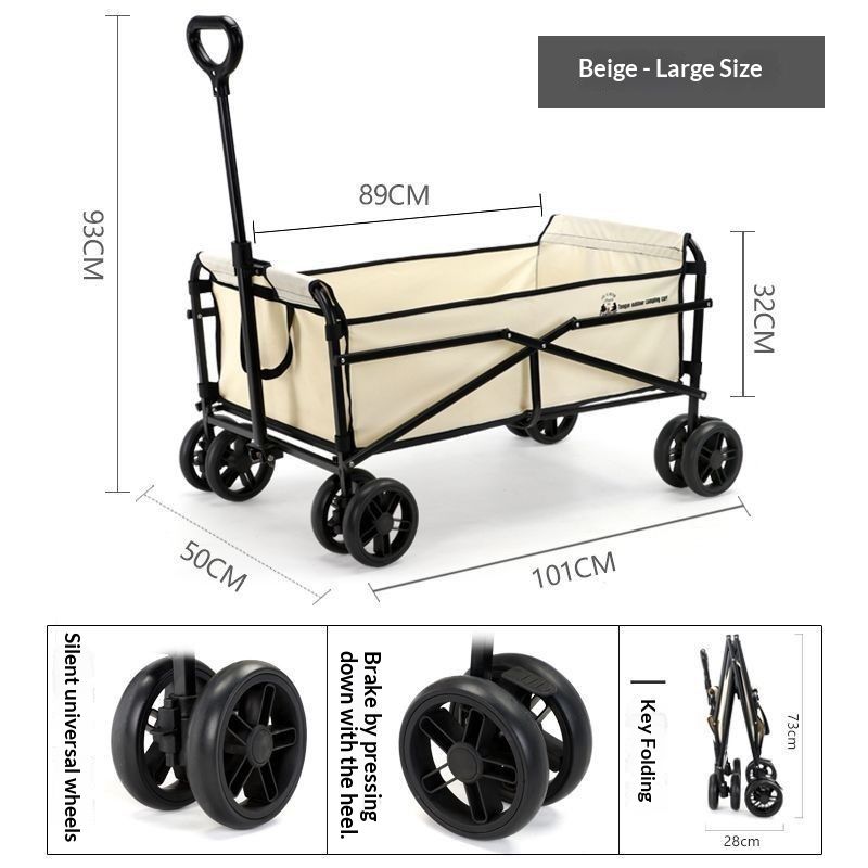 Outdoor Foldable Multi-functional Hand-pulled Trailer