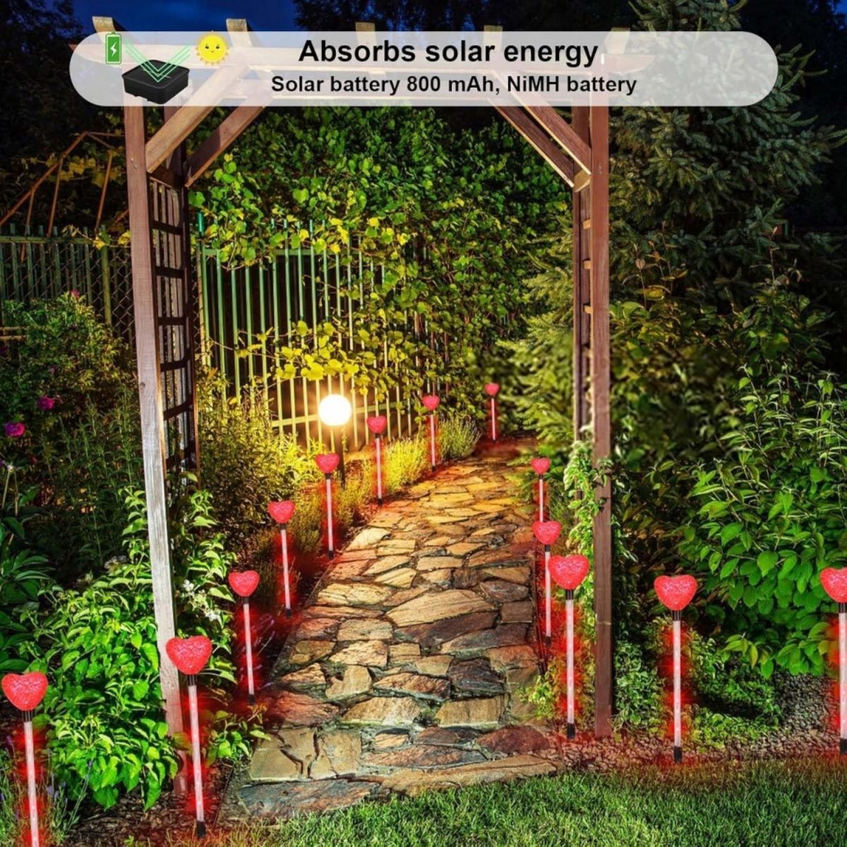 8-Pack Heart-Shaped Garden Maypole Hearts, Wedding Decor, Marriage Proposal, “Marry Me” Decor, Wedding Decor, Solar Lights For Outdoor Use, For Patio, Lawn, Garden, Yard, And Pathways