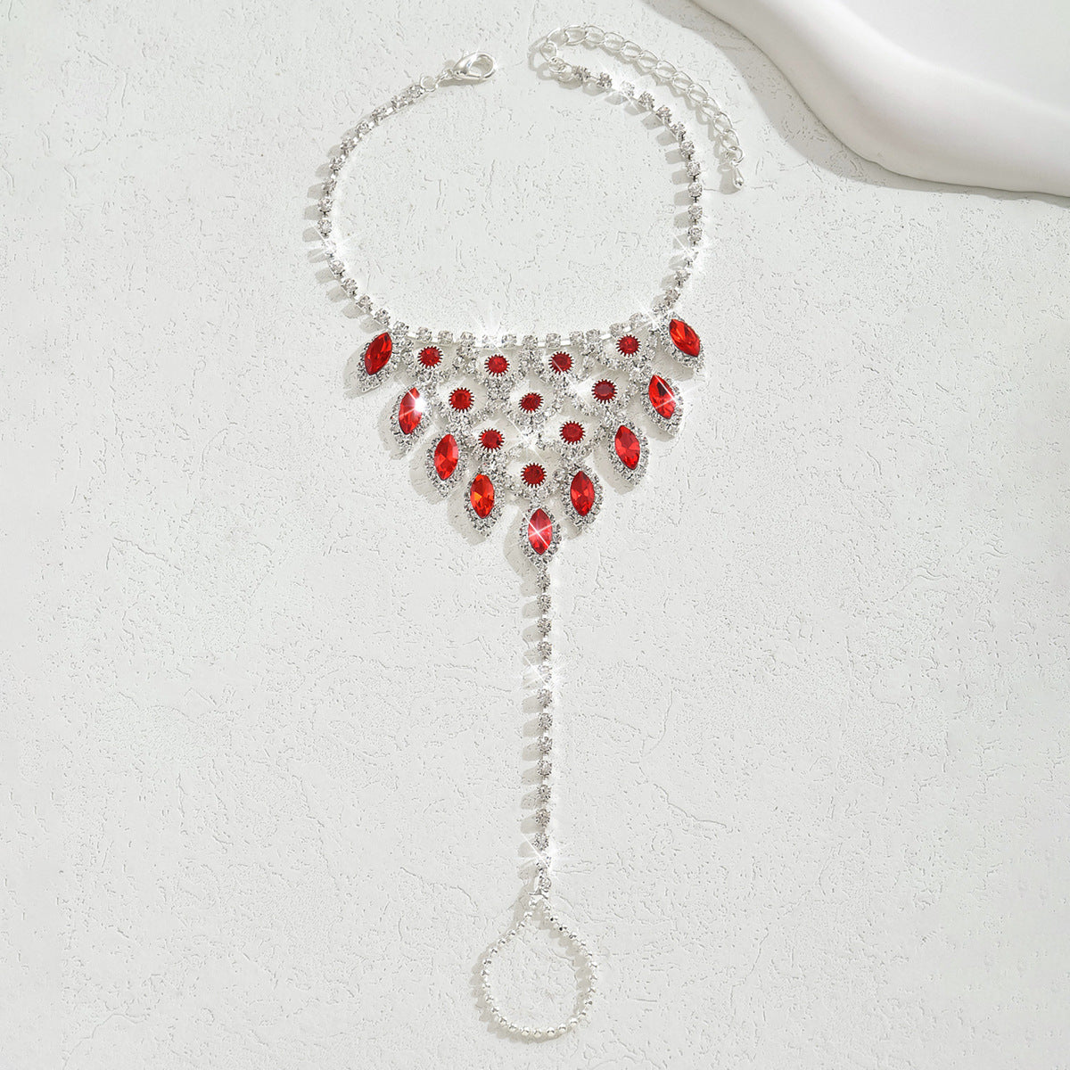 Sweet Bohemian Style Zircon Water Drop Tassel Anklet, Fashionable High-End Beach Casual Holiday Crystal Foot Jewelry For Women