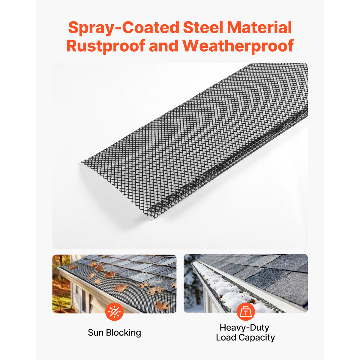 Gutter Guard, 6 In Powder-Coated Steel Gutter Screen, Heavy-Duty 75 Ft Length, 0.04 In Thickness, Leaf Guard For Debris And Leaves, Easy DIY Install, Fits 6 Standard Systems, 25 Pack, Black