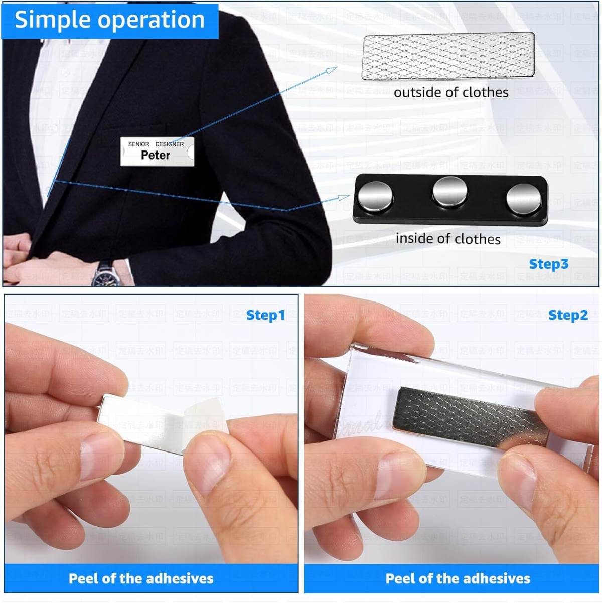 Cross-border Best-selling Magnetic Name Badges And Magnetic Pins