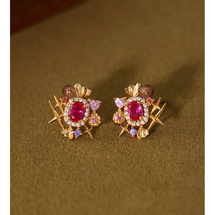 Retro Designer Candy Enamel Stud Earrings For Women, Niche Exquisite Versatile Fashion Dainty Ear Jewelry