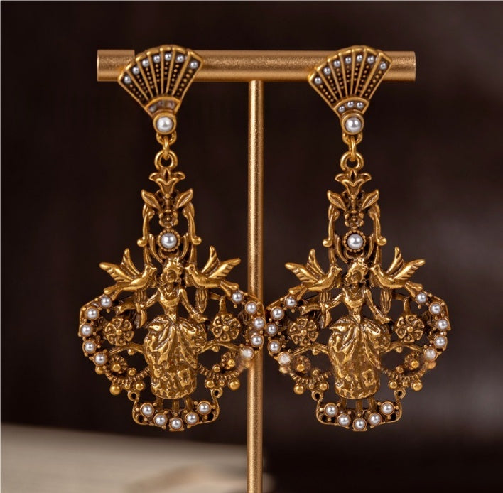 Vintage Heavily Distressed Drop Earrings With A Premium Sophisticated Vibe