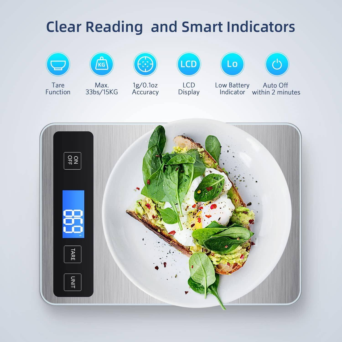 Weighing Scales Kitchen,Precision Digital Food Scale With Backlit LCD