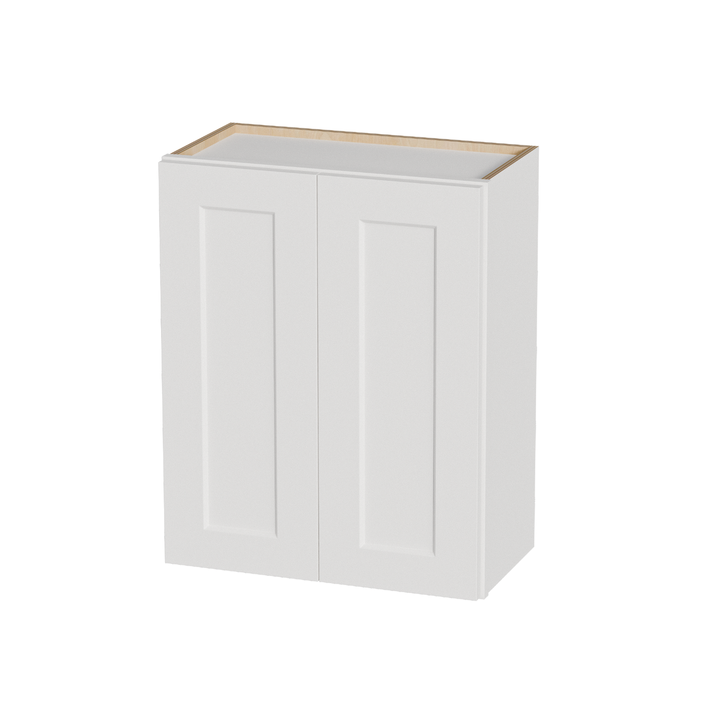 White Shaker Solid Wood Wall Cabinet With Soft-Close Doors, Adjustable Shelves - 24 Double Door Storage For Kitchen, Bathroom, Laundry, Garage Easy Assembly, 24 W X 12 D X 30 H