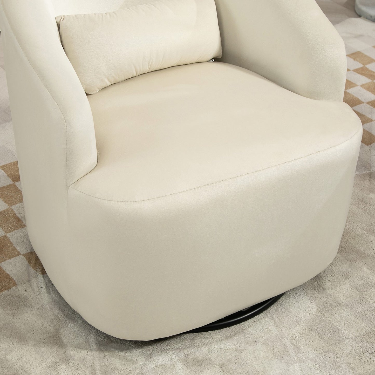 366 Degree Swivel Barrel Accent Chair, Velvet Upholstered Curved Armchair, Fully Assembled Contemporary Leisure Chair For Living Room Bedroom Office