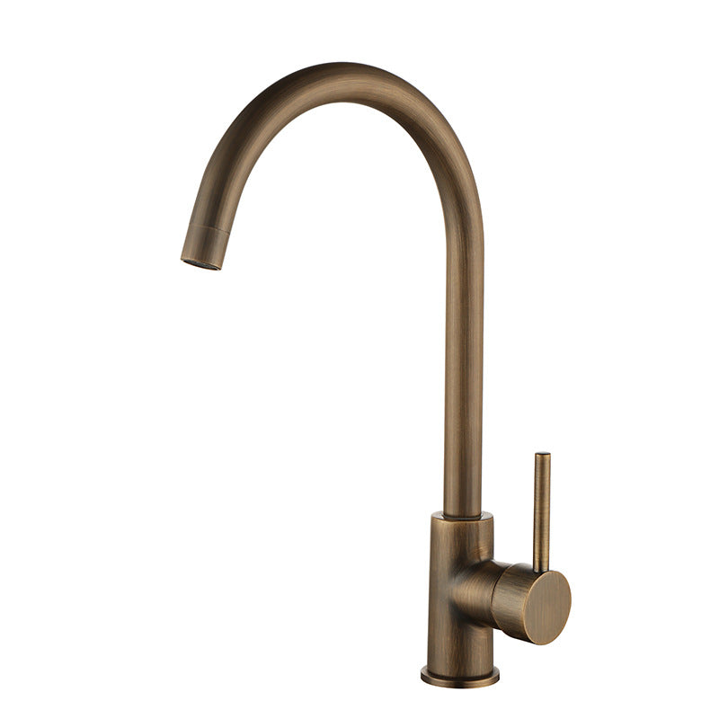 Kitchen Antique-style Splash-proof Dual-control Faucet For Hot And Cold Water