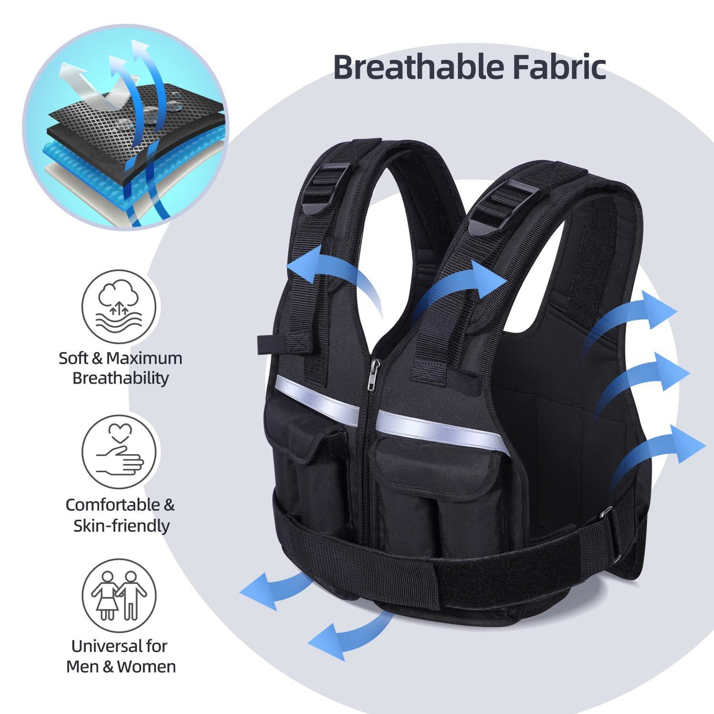 New Adjustable Weighted Vest For Men
