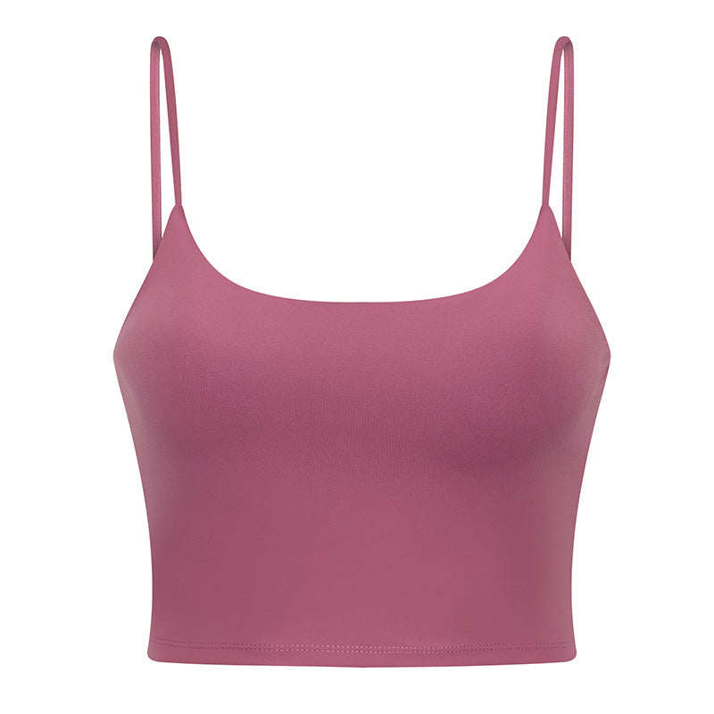 Push Up Shockproof Beauty Back Strap Sports Fitness Yoga Top With Chest Pad