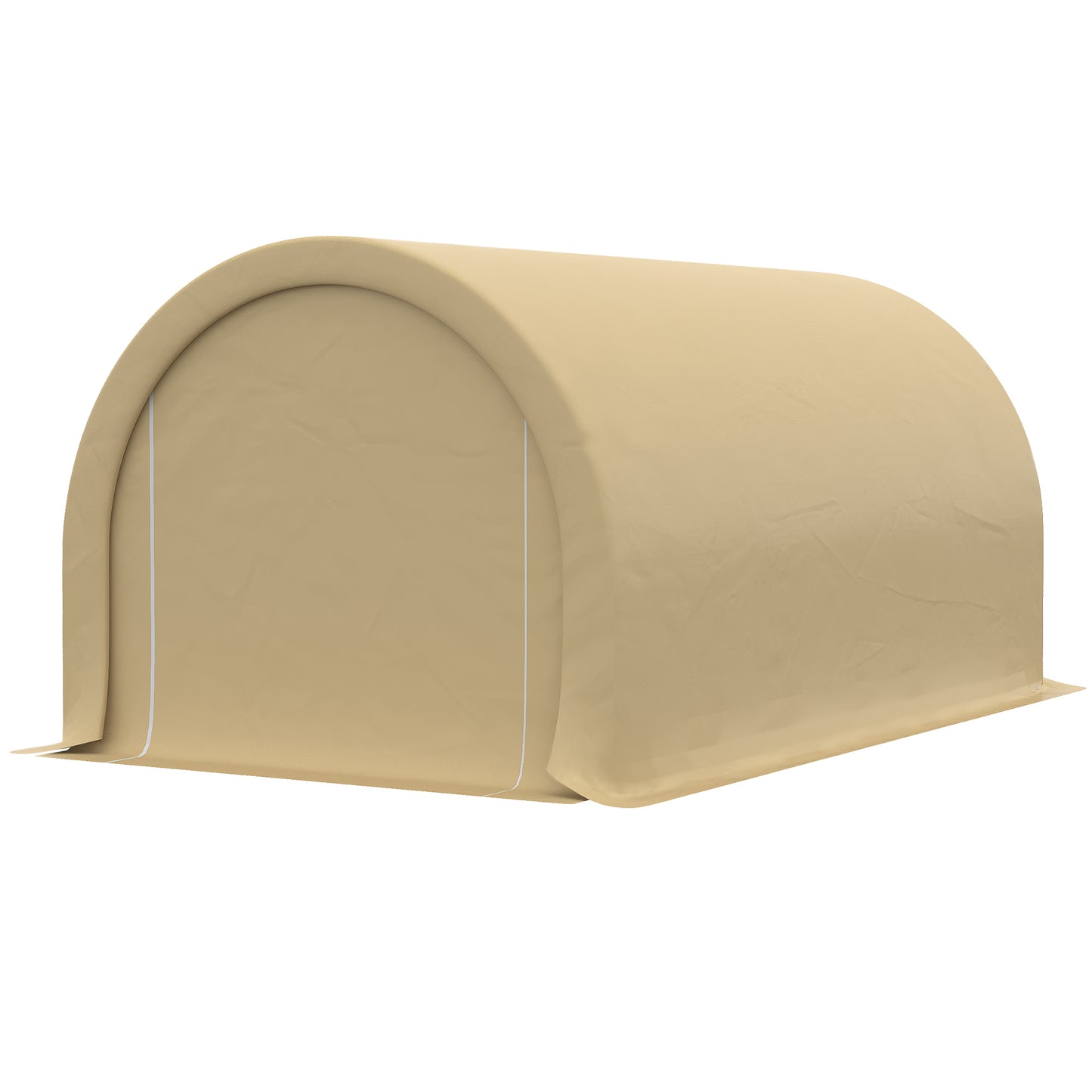 10 x 16 Carport, Heavy Duty Portable Garage Storage Tent with Large Zippered Door, Anti-UV PE Canopy Cover for Car, Truck, Boat, Motorcycle, Bike, Garden Tools, Outdoor Work, Beige