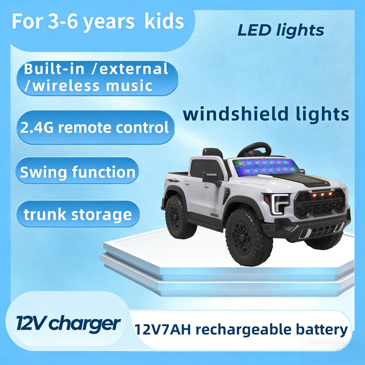 Ride On Car, Kids Electric Car, Riding Toys For Kids With Remote Control Swing Amazing Gift For 3-6 Years Boys Girls