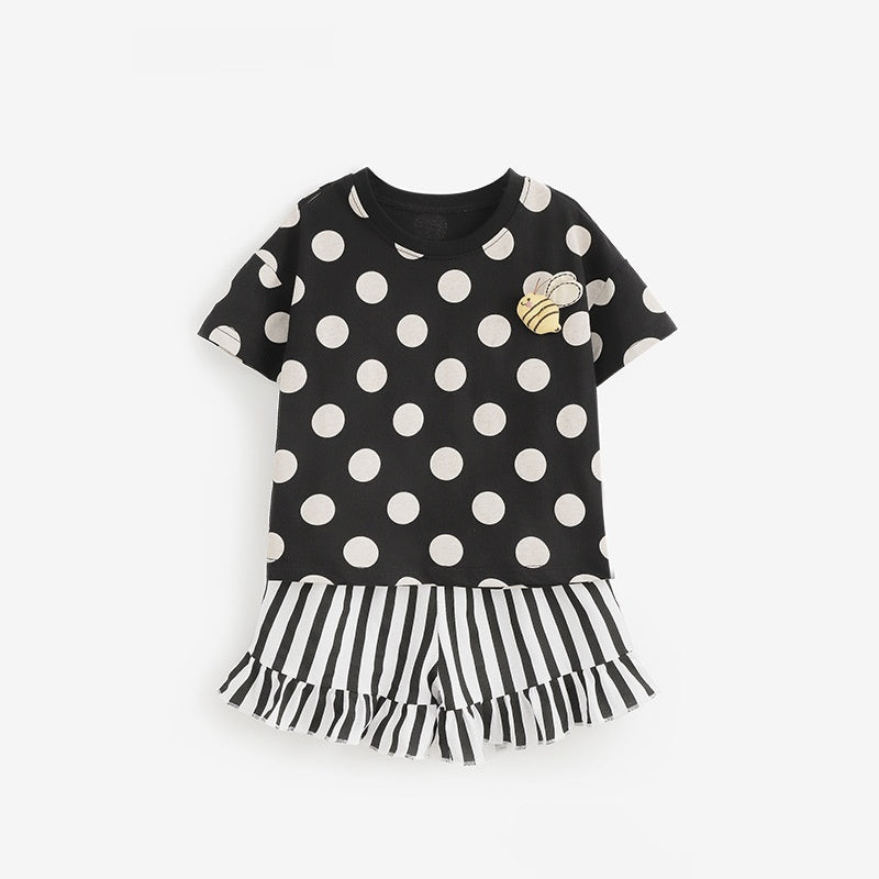 Girls New Round-neck Short-sleeve Set