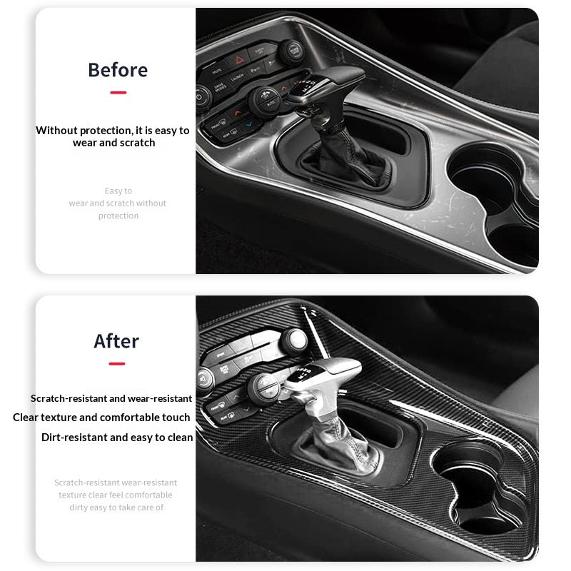 Interior Accessories Carbon-fiber Gear Shift Steering Wheel And Navigation Frame Trim