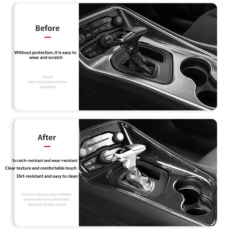 Interior Accessories Carbon-fiber Gear Shift Steering Wheel And Navigation Frame Trim