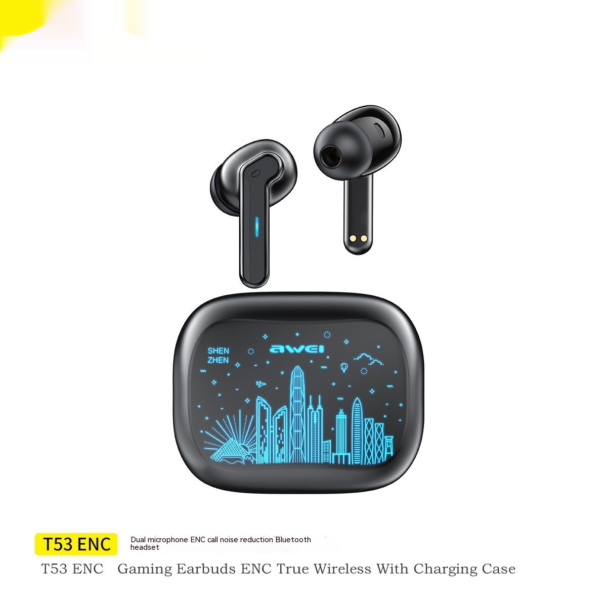 AWEI T53ANC Active Noise Reduction ENC Noise Reduction True Wireless Tws Bluetooth Headset