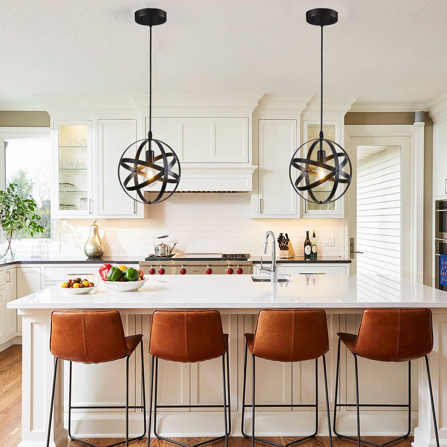 Industrial Spherical Ceiling Light Fitting Pendant Lighting Adjustable Cord UK