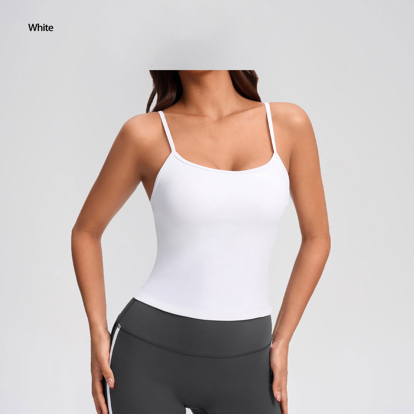 Uropean And American Fashion Color-block Sports Bra With Padding, Women's Backless Workout Tank Top With Built-in Bra
