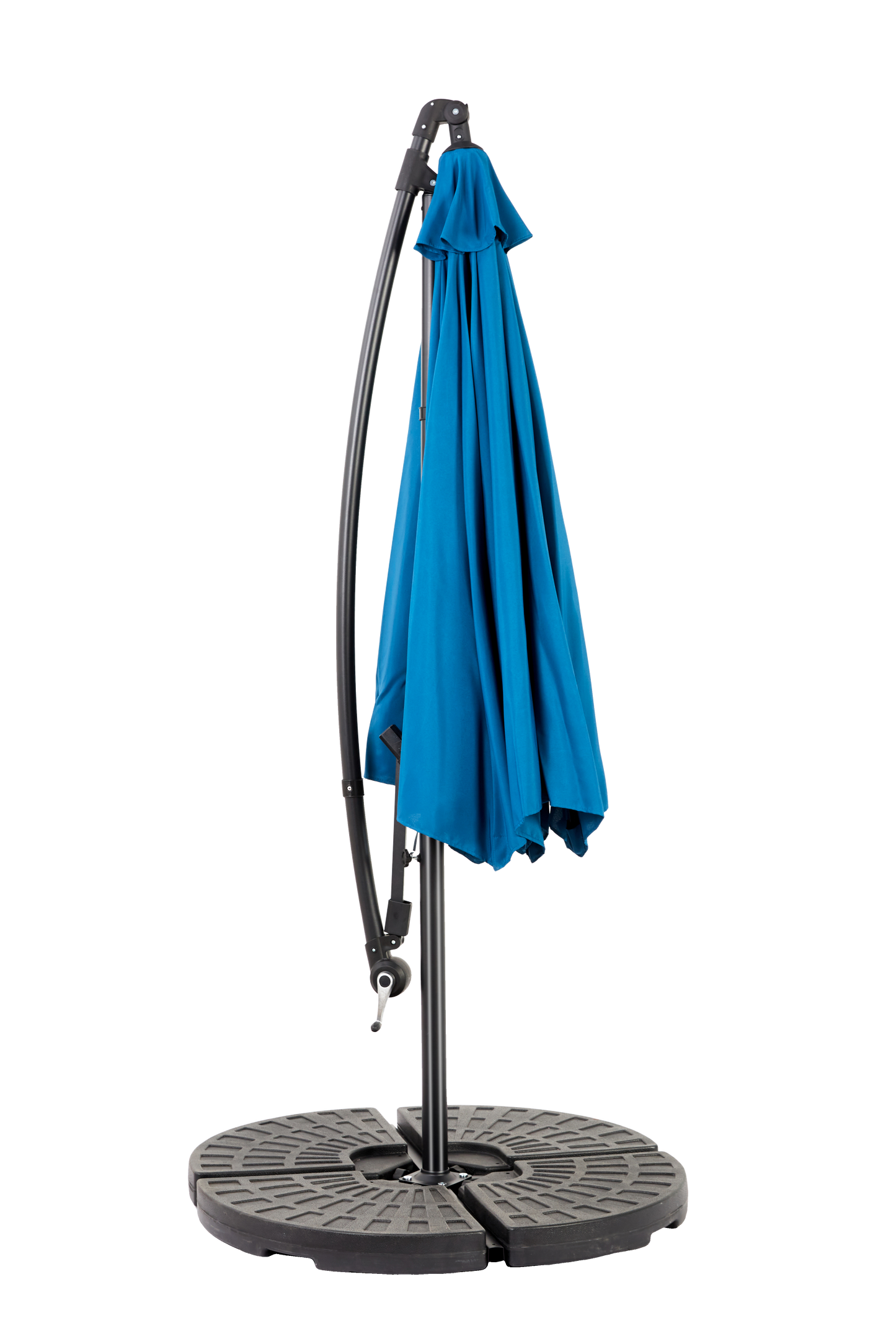Best Choice Products 10ft Offset Hanging Market Patio Umbrella W Easy Tilt Adjustment, Polyester Shade, 8 Ribs For Backyard, Poolside - Dark Blue No Base