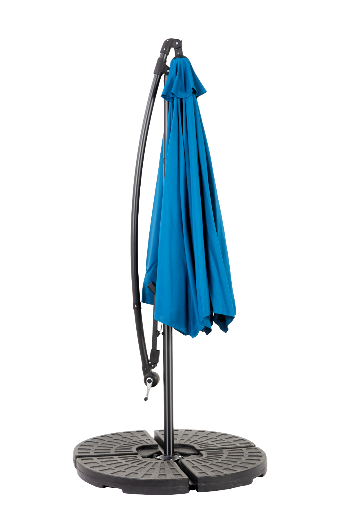 Best Choice Products 10ft Offset Hanging Market Patio Umbrella W Easy Tilt Adjustment, Polyester Shade, 8 Ribs For Backyard, Poolside - Dark Blue No Base