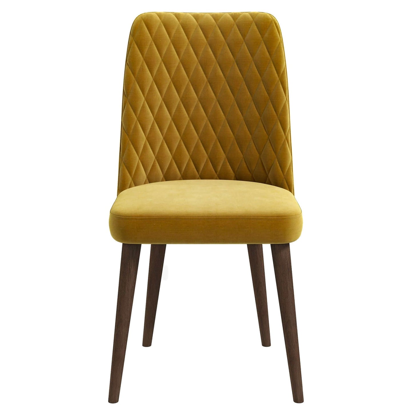 Easy To Clean With Removable Covers Katie Mid-Century Modern Velvet Dining Chair Set Of 2 In Yellow, Solid Wood Structure, 28 X 18 X 36 Inches For Home Kitchen