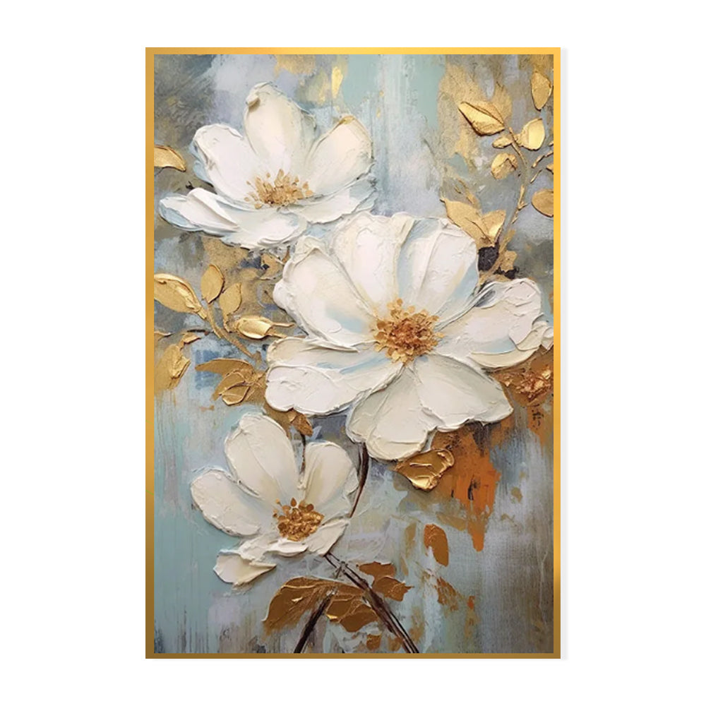 New Arrival Large Lotus Flower Thickness Canvas Paints Oil Painting Handmade Abstract Home Decoration Accessories 3D Palette