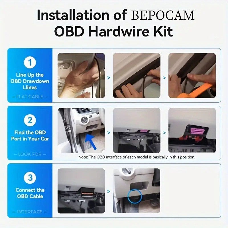 Smart OBD Parking Monitoring Cable For Dashcams